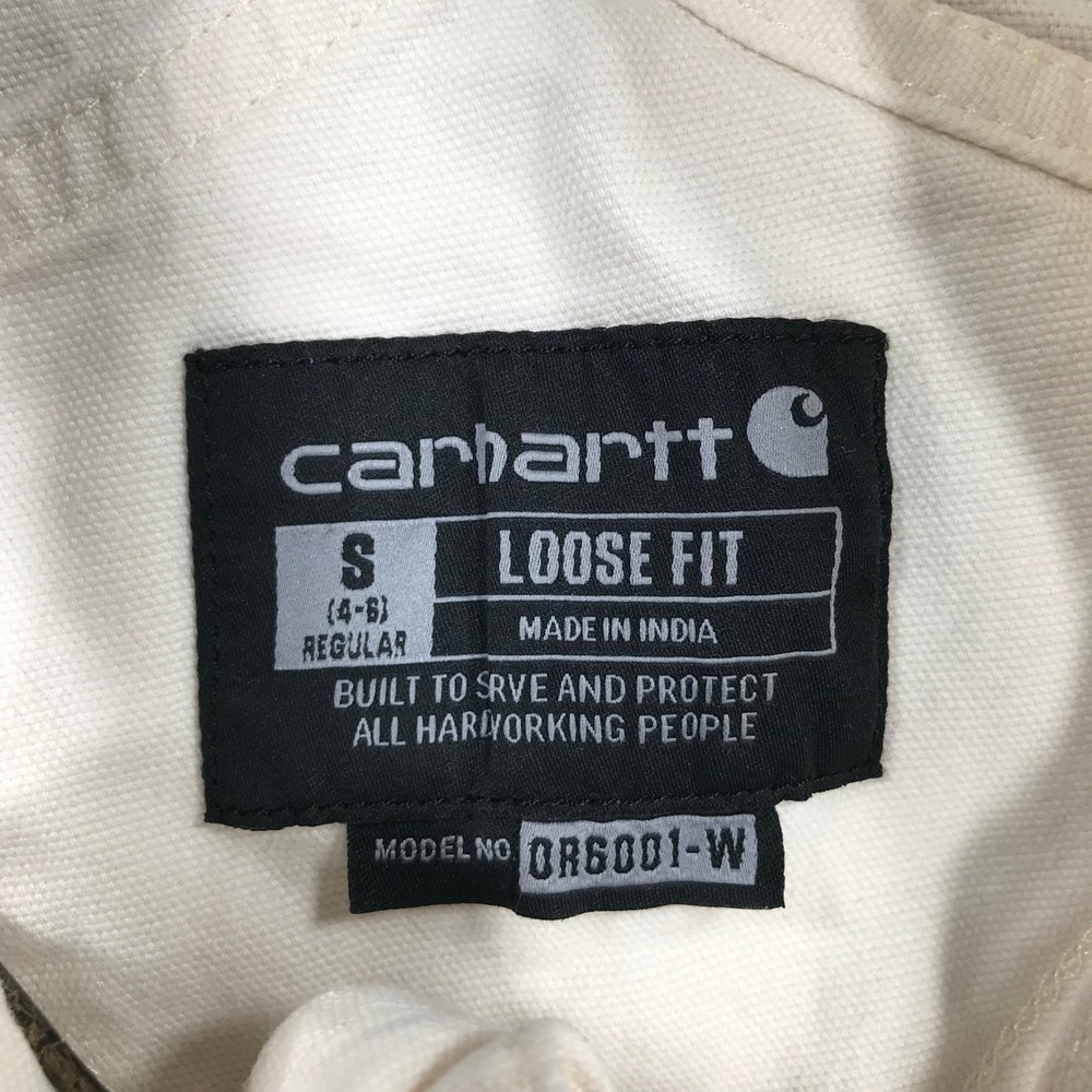 Carhartt Overalls Womens S White Loose Fit Canva Rugged Flex Loose Fits Bibs - Picture 5 of 11